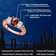 thumbnail image 2 of Gem Stone King 18K Rose Gold Plated Silver Red Garnet and White Topaz Filigree Style 3 Stone Ring for Women (2.73 Cttw, Oval 8X6MM and 6X4MM) (Size 8), 2 of 6