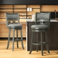thumbnail image 2 of Costway 30.5" Upholstered Bar Stool Set of 1 with Wooden Frame Swivel Seat Footrest for Pub, 2 of 8