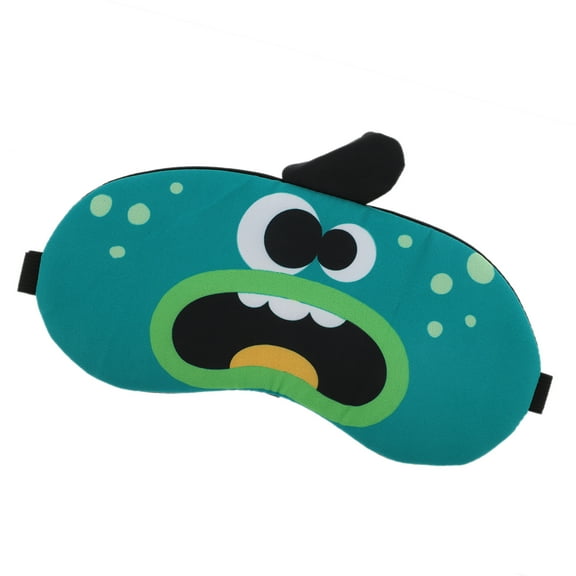 Unique Bargains 1 Pc Green Cartoon Monsters Sleep Mask Soft Eye Shade Cover for Light