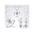thumbnail image 2 of Collar Dije Corazón Cristal Mujer Arete Anillos Caja Kit Xtellar Plateado, 2 of 4