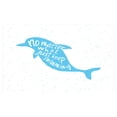 thumbnail image 4 of Dolphin Ceramic Toothbrush Holder, Hand Drawn Sea Mammal with Hipster Words Just Keep Swimming Image, Decorative Versatile Countertop for Bathroom, 4.5" X 2.7", Sky Blue White, 4 of 4