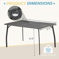 thumbnail image 3 of AECOJOY 51"x31" Rectangular Outdoor Dining Table, Metal Patio Table with Umbrella Hole-Black, 3 of 6