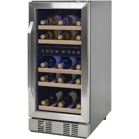 NewAir Compact 29 Bottle Wine Refrigerator, Stainless Steel