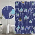 thumbnail image 4 of Dark Blue Camels Shower Curtain Set - Long 72" x 84" Washable Bathtub Curtain with 12 Hooks, Modern Watercolor Cute Funny Animals Waterproof Fabric Stall Shower Curtains for Bathroom/Bathtub Décor, 4 of 6