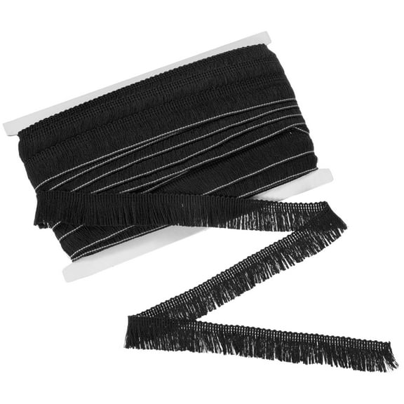 Uxcell 27 Yards Tassel Fringe Trim, 1 Inch Wide Polyester Fringe Boho Lace Sewing Fringe Trimming for Latin Dress/Skirt/Bags/DIY Decoration [Black]