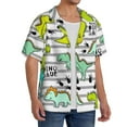thumbnail image 2 of Kdxio Men'S Hawaiian Shirt For Men Short Sleeve Shirt Funny Dinosaurs On Stripes Summer Casual Holiday Beach Button Down T-Shirts, 2 of 5