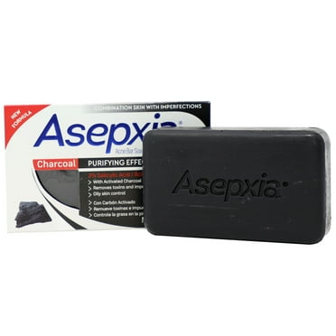 Asepxia Activated Charcoal Cleansing Bar for Enhanced Acne Control & Skin Purification with 2% Salicylic Acid, Ideal for Oily Skin and Reducing Blackheads - 4 Oz