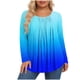 thumbnail image 1 of Mujeres de Manga Larga Tops Casual de Moda Gradiente Impresión Cuello Redondo Plegado Tamaño Superior para Uso Diario Y de Fiesta, 1 of 5