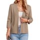 thumbnail image 1 of Chaqueta estilo blazer GRACE KARIN para mujer, manga 3/4, punto M, color caqui, 1 of 4