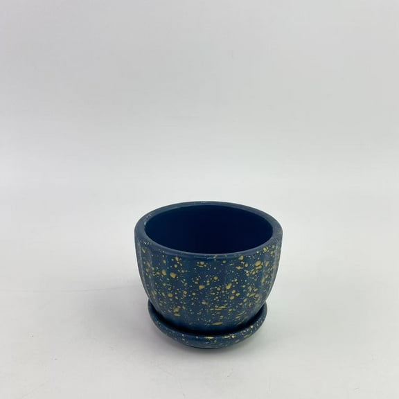 Rynvara Flower pots,Modern Plant Pots Set, 8 inch Plastic Planters for Indoor Plants, Stylish Flower Pots with Drainage Holes and Saucers for House Plants and Flowers, Blue