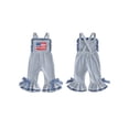thumbnail image 2 of BemeyourBBs Toddler Baby 4th of July Outfit Patriot Independence Day Clothes Toddler Girl Summer Jumpsuit USA Flag Embroidery Sleeveless Waffled Striped Bell Bottom Overall Pants, 2 of 9