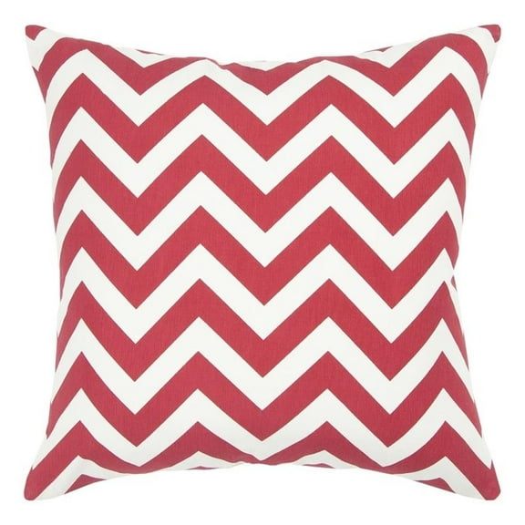 Rizzy Home Chevron 18" x 18" Poly Filled Pillow with Cotton Cover-Red/Ivory