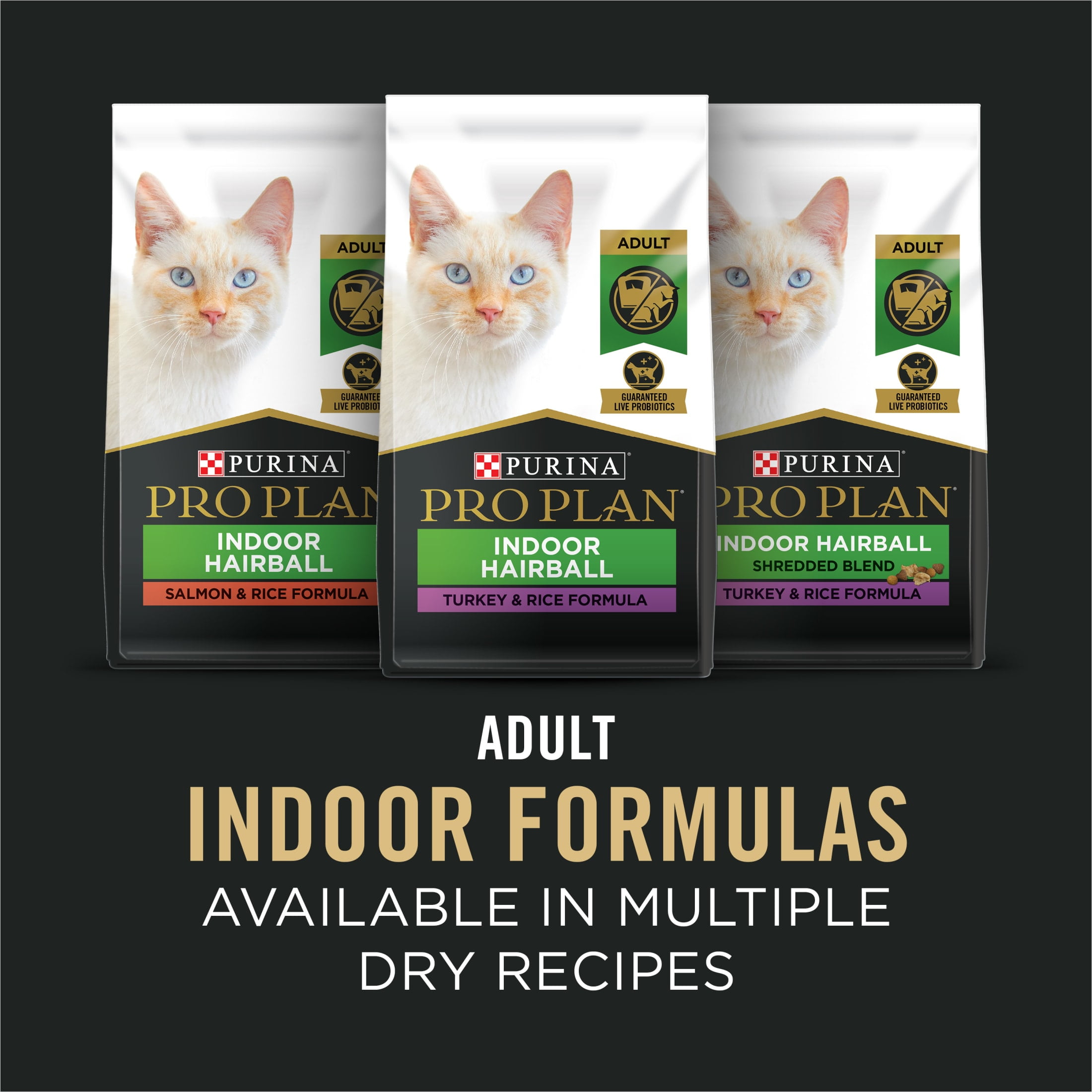 Purina Pro Plan Indoor Balance Chicken, Salmon, and Ocean Whitefish and Tuna Cat Food Wet Entrees Variety Pack, 3 oz Cans (24 Pack)