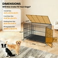 thumbnail image 3 of 49 Inch Heavy Duty 3-Door Dog Crate with Wheels, Escape-Proof Metal Kennel for Large Dogs, Removable Tray, Black, 3 of 8