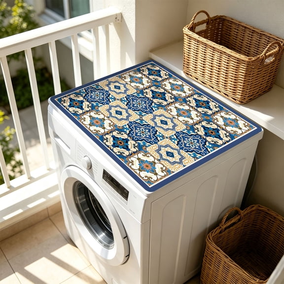 Boho Style Washer Pad, Waterproof Diatomite Dryer Mat, Non-Dirt Countertop Protector, Washing Machine Top Cover, Household Kitchen Decorative Accessory