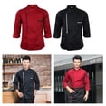 thumbnail image 1 of Chaqueta Retro Uniforme Ropa De Cocina De Manga XL Rojo Y Negro Baoblaze Chaqueta de chef de manga larga, 1 of 8