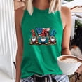 thumbnail image 2 of Staron Women Graphic Print Tank Tops Sleeveless Round Neck Casual Loose Beach Holiday Summer Tops, Green M, 2 of 4