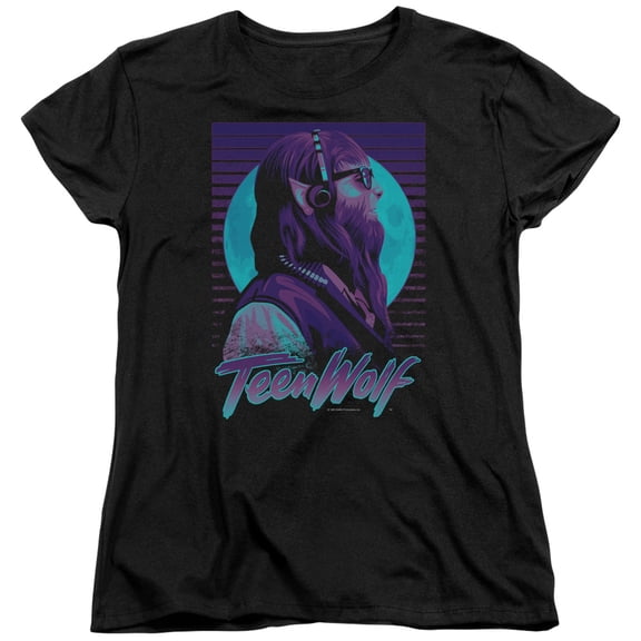 Teen Wolf Headphone Wolf Women's T-Shirt Black