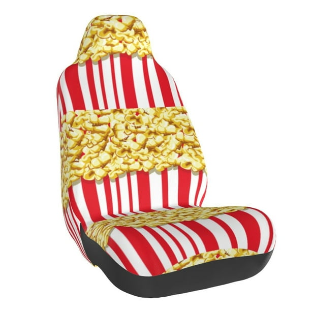 Fotbe Popcorn Funda para Asiento de Auto con Estampado – Impermeable y Antisudor – Ajuste Universal, Lavable a Máquina, Antideslizante (1 Pieza)