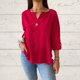 thumbnail image 2 of Sudaderas con capucha cómodas,Blusa de mujer con cuello en V, camisa de lino y algodón de manga larga, blusa informal holgada con bolsillo, para oficina y uso diario, sopatenor, 2 of 9