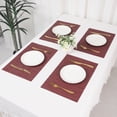 thumbnail image 7 of REGALWOVEN Placemats Set of 6 Placemats for Kitchen Dining Table Decor Washable Table Placemats Wipeable Table Mat Burgundy 18*12Inch, 7 of 7