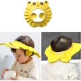 thumbnail image 5 of Gorro de ducha para bebé con forma de gato de 2 piezas (rosa y amarillo), gorro de ducha ajustable para bañera con champú, gorro con capucha para champú, gorro con visera solar, gorro impermeable, ade, 5 of 5