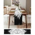 thumbnail image 3 of ERUNPONLY Black White Table Runner - 90 Inch Long Abstract Graffiti Paint Country Retro Tribal Cotton and Linen Blended Dress Scarves Farmhouse Table Runner for Kitchen Dining, Coffee Table, 13"x90", 3 of 8