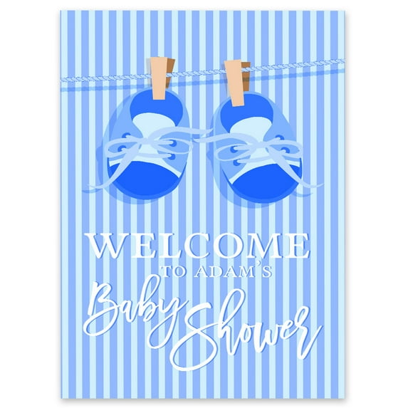 Darling Souvenir MADE WITH LOVE Welcome Baby Shower Sign/ Banner, Baby Boy Welcome Sign For Baby Shower, Party Supplies For Your Celebrations - 18x12