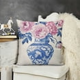 thumbnail image 2 of SHANXI Blue and Pink Floral Pillow Cover  Chinoiserie Porcelain Ginger Jar Grand Millenial Outdoor Farmhouse Decorations Decorative Throw Pillows Cases for Home Living Room Couch Decor 20x20in, 2 of 5