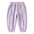 thumbnail image 2 of ITSAME Girls Casual Sweatpants, Bow Cotton Elastic Waist Tapered Pants with Pockets Purple 7T, 2 of 5