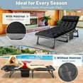 thumbnail image 6 of Lilypelle Outdoor Lounge Chair,Folding Bed Cot 6 Levels Adjustable Reclining Deck Chair,71 x 23.6 x 13 inch, 6 of 18