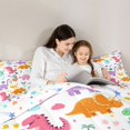 thumbnail image 4 of Homewish Cute Dinosaur Twin Comforter Sets,Kawaii Animal Bedding Set,White,Colorful Stars Reversible,2pcs,1 Comforter and 1 Pillowcase, 4 of 7