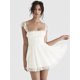 thumbnail image 2 of Mozision Elegant White Lace Strap Mini Dress For Women Fashion Sleeveless Backless Loose Sexy Short Dresses Vestido ClubwearM Gao Jinjia LED, 2 of 2