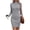 Gray, variant on Womens Turtleneck Ribbed Dresses Casual Stretch Slim Fit Long Sleeve Fall Bodycon Midi Dresses Hot Pink L