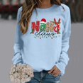 thumbnail image 2 of FYEGRE Chandail Sans Capuche pour Femmes, Col Rond, Manches Longues, Doux, Décontracté, Athlétique, Confortable, pour les Vacances, Bleu, Taille g, 2 of 4
