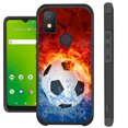thumbnail image 1 of Compatible with Cricket Icon 4 Hybrid Fusion Guard Phone Case Cover (Soccer Storm), 1 of 2
