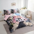 thumbnail image 3 of Manfei Anime Girl 7pcs Bedding Comforter Set,Japanese Style Queen Bedding Sets Super Cozy,Japanese Animation Queen Sheet Sets,Breathable Cartoon Room Decoration,Reversible, 3 of 7
