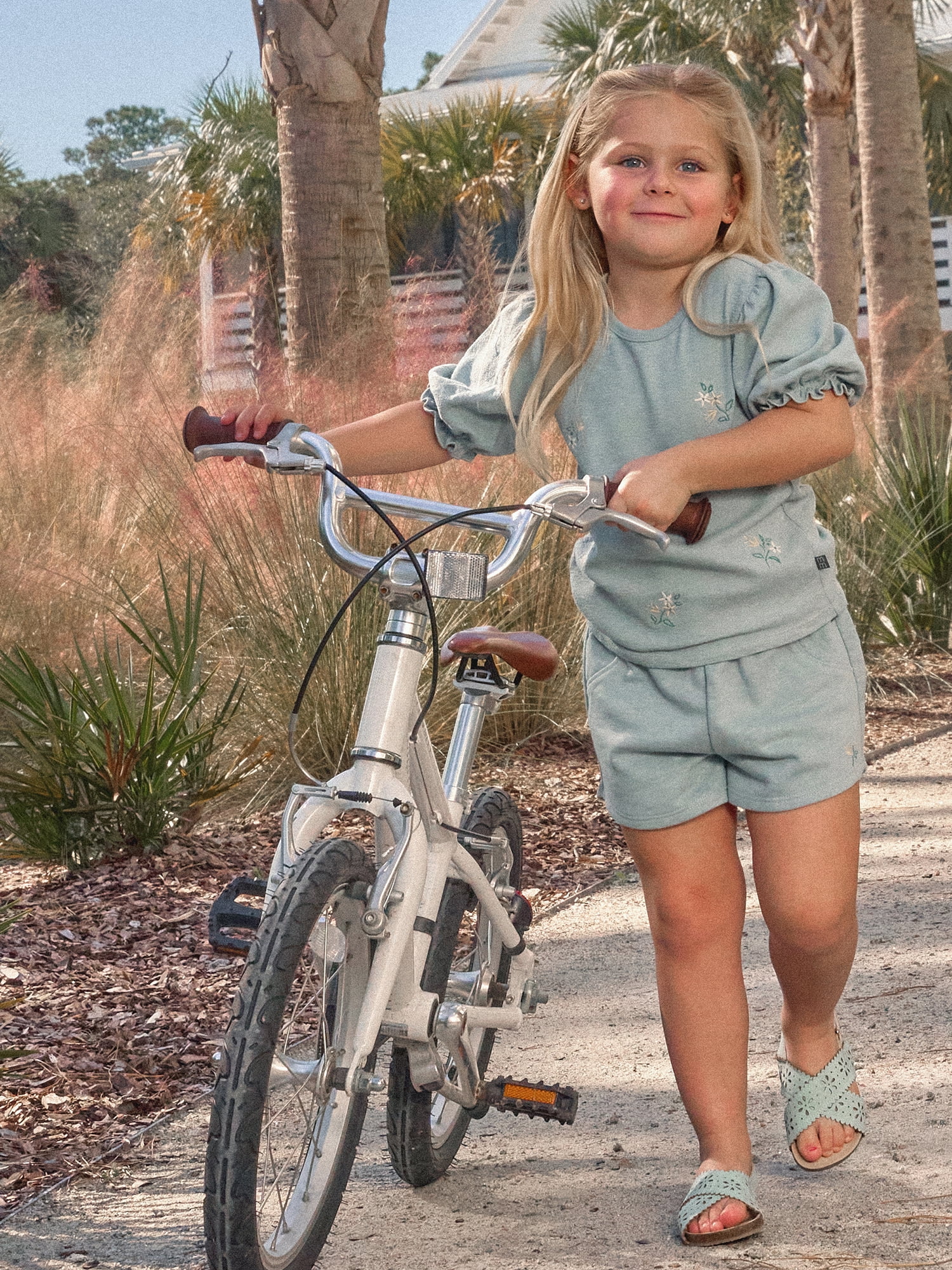 Modern Moments by Gerber Baby and Toddler Girl Organic Loose Ruffled Short, Sizes 0/3 Months - 5T