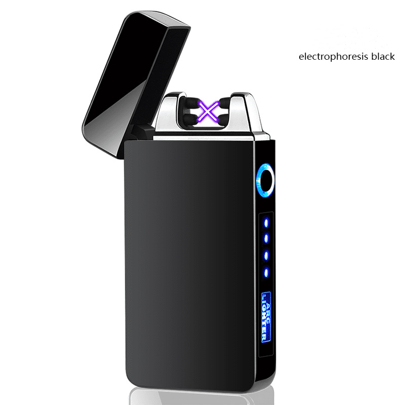 Electric Dual ARC Lighter USB Rechargeable Pulse Flameless Windproof Metal Gift 