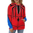 thumbnail image 4 of Red Spider Web Black Cartoon Men's Women Vintage 3D Hooded Sweatshirt - All-Season Loose Fit Streetwear, 4 of 6