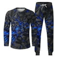 thumbnail image 4 of Honeeladyy Men's Tracksuit 2 Piece Long Sleeve Print Pullover Jogging Track Suit Athletic Casual Sweatsuit #Pd-Blue-M, 4 of 5