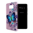 thumbnail image 2 of FINCIBO Pink Glitter Case, Sparkle Bling TPU Cover for Samsung Galaxy S8 G950 5.8" (NOT FIT Samsung Galaxy S8+ PLUS G955 6.2 inch), Crowned Hairstreak Butterfly Curly Lines, 2 of 4