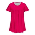 thumbnail image 4 of loopsun Plus Size Tops for Womens,Womens Summer Tops,Women's Fashion Printed T-shirt 3/4 Sleeves Blouse Round Neck Casual Tops Hot Pink M, 4 of 5