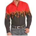 thumbnail image 1 of Camisa de hombre Camisa estilo western con solapa de llama con estampado 3D para exteriores, calle, manga larga, abotonada, ropa de diseñador de moda, informal, suave, 6XL, 1 of 6