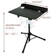 DENEST Tattoo Work Table Tattoo Tray Mobile Work Station Stand Removable Adjustable With Tripod Base Black