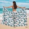 thumbnail image 4 of Yuyamidu Blue Flower Sarong Swimsuit Coverup for Women Chiffon Wraps Beach Cover Up Breathable Beach Coverups Skirt Semi-Sheer Swimwear Bikini Wrap, 4 of 7