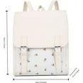 thumbnail image 7 of Coquette Mini Backpack Floral Backpack Preppy Leather Backpack Cute Purse Kawaii Bag Purse Coquette Stuff (white A), 7 of 7