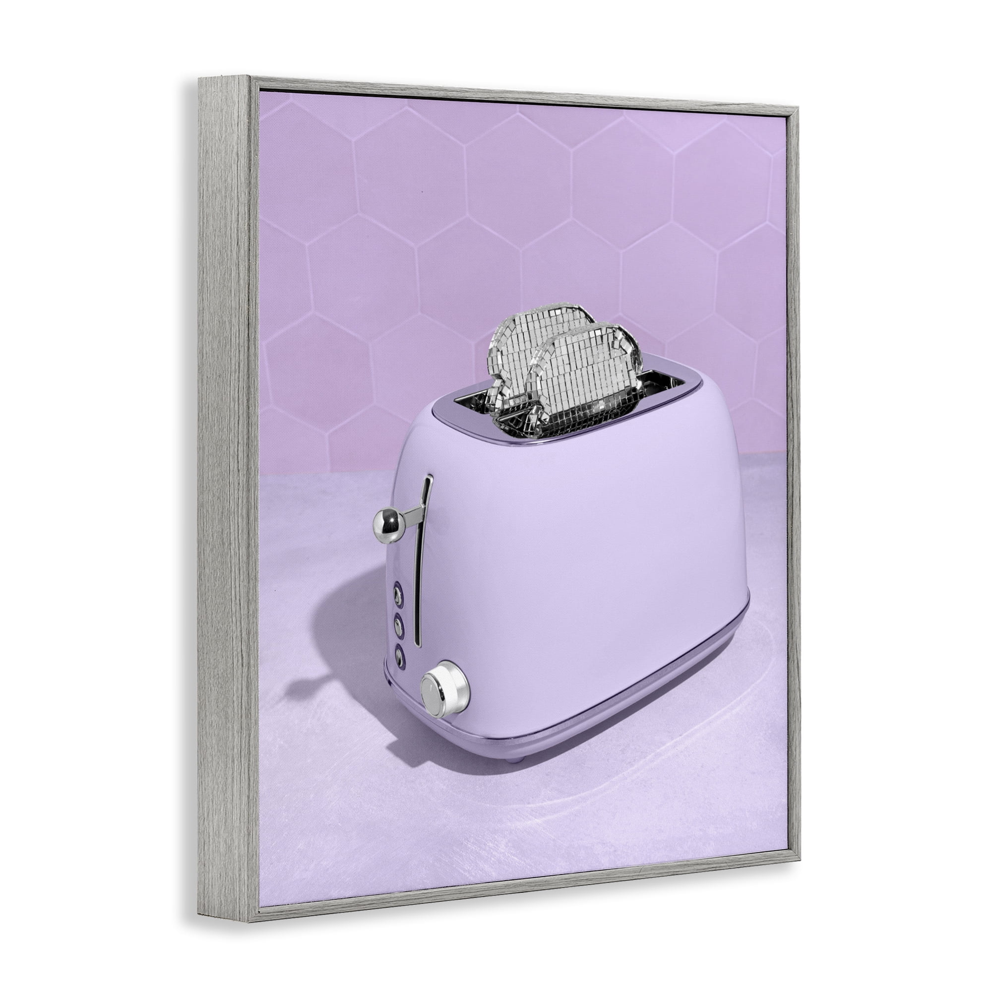 Stupell Industries Disco Toast over Purple Gray Framed Giclee Art, design by LISH Creative