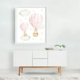 thumbnail image 2 of Pink Hot Air Balloon, Bear, Bunny, Forest Animals, Woodland Animals, Girl Nursery - Illustration Watercolor Hot Air Balloon Whimsical Animal Stars Pastel White Framed Wall Art Print 18 x 24 inches, 2 of 3