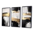 thumbnail image 3 of Designart "Horizontal Perspectives Abstract in Gold and Black VII" Abstract Painting Framed Wall Art Set Of 3 - Gold Modern Frame Gallery Wall Set For Home Decor, 3 of 6